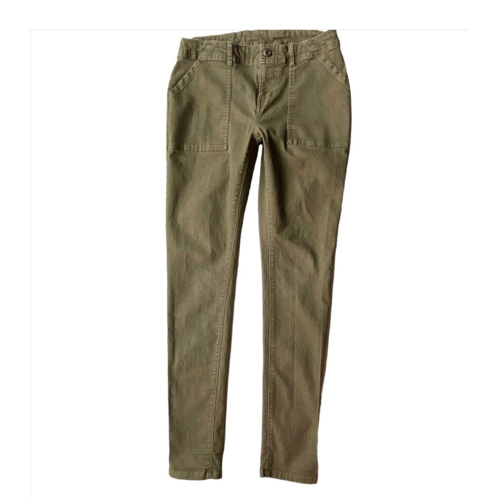 Marmot Jeans Womens Size Small 6 Olive Army Green Skinny Square Pockets Outdoor